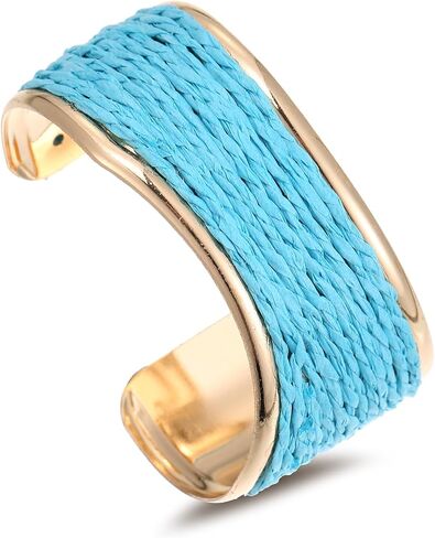 Raffia Irregular Wave Cuff Bracelet for Women, Chunky Bangle Wide Open Cuff Bangle Statement Bracelet in Saudi Arabia