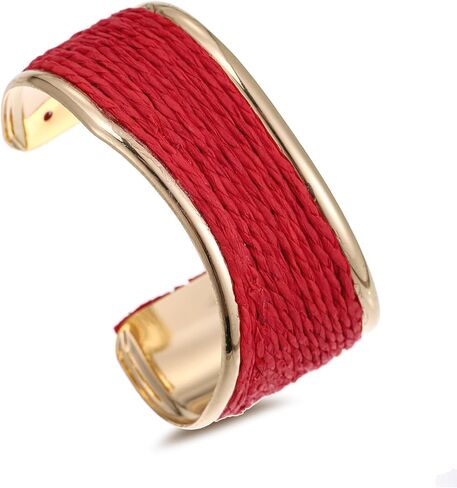 Raffia Irregular Wave Cuff Bracelet for Women, Chunky Bangle Wide Open Cuff Bangle Statement Bracelet in Kuwait