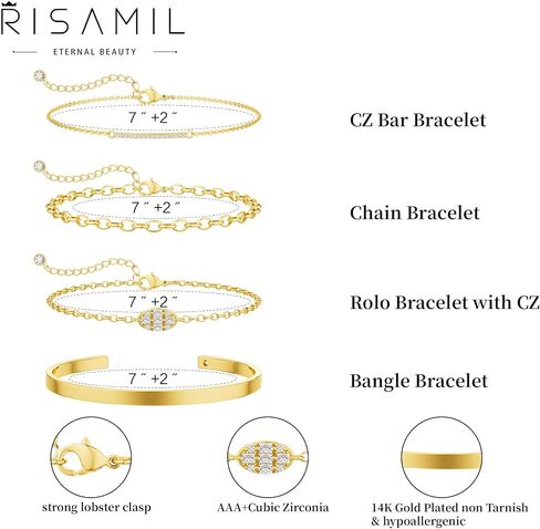 Gold Bracelets for Women Trendy, 14K Gold Cuff Bracelets for Women Stackable Tennis Bracelets for Women Non Tarnish Bracelet Set Gold Jewelry for Women in Saudi Arabia