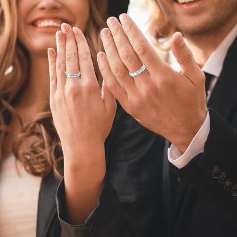 خواتم الأزواج الحب للأبد من الفضة الإسترليني القابلة للتعديل وعد الزوجين خاتم الخطوبة والزفاف in Kuwait