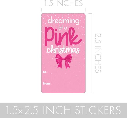 Pink Christmas Gift Tags, Peel and Stick Christmas Gift Tags - 75 Labels Pink Style Holiday Self Adhesive Gift Wrap Tags for Girls in Saudi Arabia
