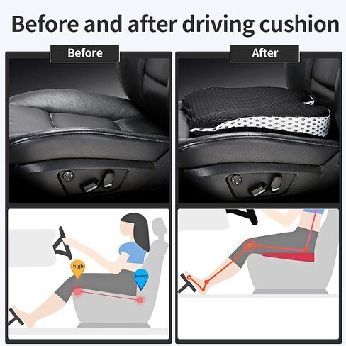وسائد مقعد سيارة إسفينية متعددة الوظائف باللونين الأسود والرمادي للقيادة لتحسين الرؤية/الوضعية، رغوة الذاكرة لتخفيف آلام الورك مناسبة لقيادة السيارة، والمكتب، وتمارين الصباح/اليوغا in Kuwait