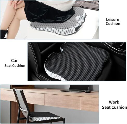 وسائد مقعد سيارة إسفينية متعددة الوظائف باللونين الأسود والرمادي للقيادة لتحسين الرؤية/الوضعية، رغوة الذاكرة لتخفيف آلام الورك مناسبة لقيادة السيارة، والمكتب، وتمارين الصباح/اليوغا in Kuwait