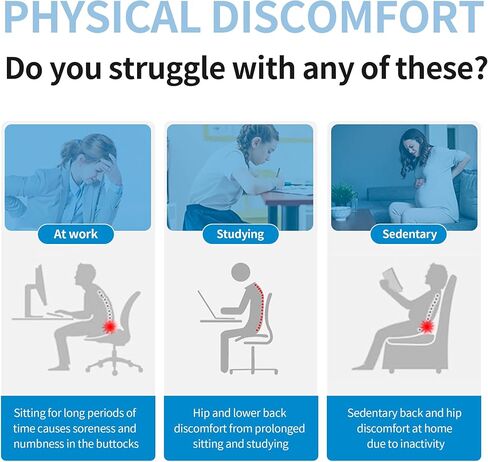 وسائد مقعد سيارة إسفينية متعددة الوظائف باللونين الأسود والرمادي للقيادة لتحسين الرؤية/الوضعية، رغوة الذاكرة لتخفيف آلام الورك مناسبة لقيادة السيارة، والمكتب، وتمارين الصباح/اليوغا in Kuwait