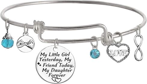 My Little Girl Yesterday My Friend Today My Daughter Forever Bracelet,Expandable Bangle Gift for Girl in Saudi Arabia
