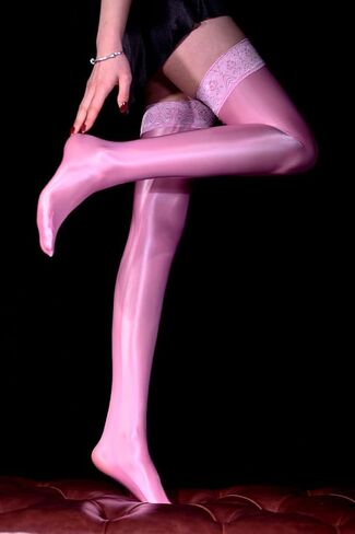Men's Sissy High Over Knee Socks, Femboy Thigh High Oil Shiny Stockings, for Cross-dressing Exploring your feminine side. in Saudi Arabia