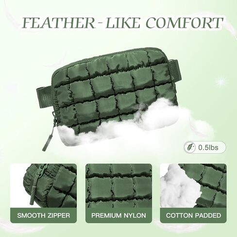 هدايا جيتوس الرائجة للنساء، حقائب كروس منتفخة للنساء، حقيبة حزام، حزمة فاني مع أشرطة قابلة للتعديل، حقيبة منتفخة خفيفة الوزن مبطنة، هدايا امرأة (أسود) in Kuwait