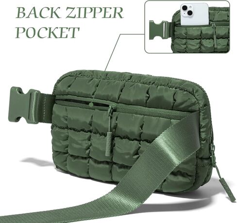 هدايا جيتوس الرائجة للنساء، حقائب كروس منتفخة للنساء، حقيبة حزام، حزمة فاني مع أشرطة قابلة للتعديل، حقيبة منتفخة خفيفة الوزن مبطنة، هدايا امرأة (أسود) in Kuwait