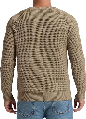 سترة رجالي من NITAGUT بلوفر بياقة دائرية ونسيج وافل محبوك ناعم وأكمام طويلة مع حافة مضلعة in Kuwait