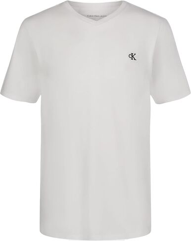 Calvin Klein Boys' Short Sleeve Solid V-Neck T-Shirt, Soft, Comfortable, Relaxed Fit in Saudi Arabia