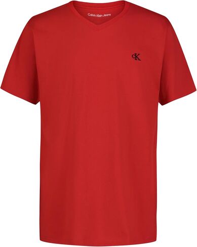 Calvin Klein Boys' Short Sleeve Solid V-Neck T-Shirt, Soft, Comfortable, Relaxed Fit in Saudi Arabia