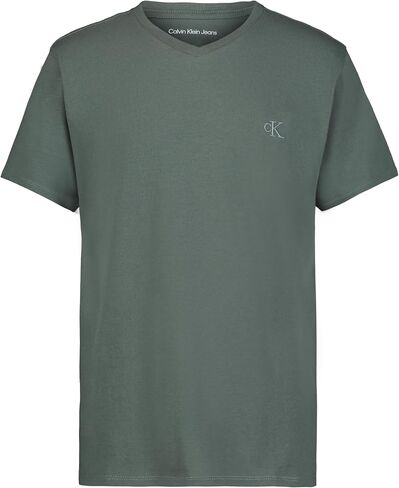 Calvin Klein Boys' Short Sleeve Solid V-Neck T-Shirt, Soft, Comfortable, Relaxed Fit in Saudi Arabia
