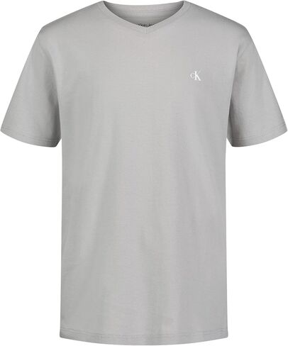 Calvin Klein Boys' Short Sleeve Solid V-Neck T-Shirt, Soft, Comfortable, Relaxed Fit in Saudi Arabia