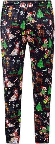 Men's Christmas Fleece Jogger Pajama Pant Funny Holiday Graphic Lounge Sleep Pants with Pockets in Kuwait