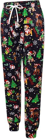 Men's Christmas Fleece Jogger Pajama Pant Funny Holiday Graphic Lounge Sleep Pants with Pockets in Kuwait