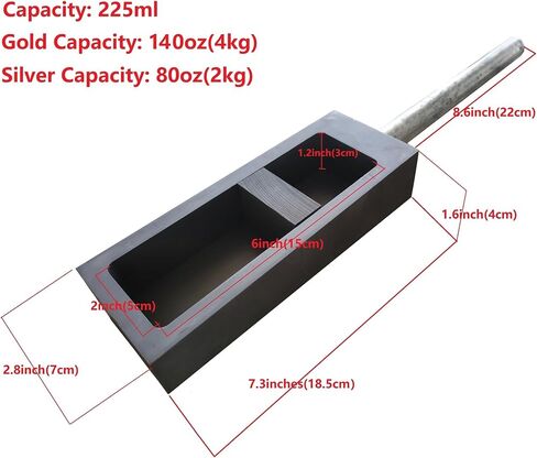 80 oz Graphite Ingot Mould Crucible Mold with Handle for Melting Casting Refining Gold Silver Copper Aluminum Brass Precious Metals in Saudi Arabia