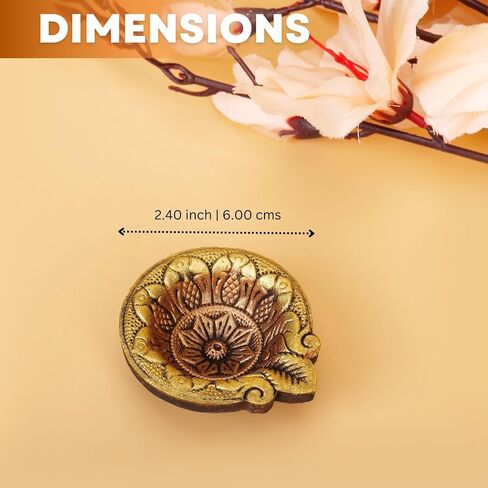 Clay Diya Diwali Diya Diyas for Diwali [عبوة من 4] مصباح Diya لبوجا - Mitti Earth Terracotta Diya - ديكور ديوالي للمنزل | ديكور ديوالي للهدايا الهندية Hashcart® in Saudi Arabia