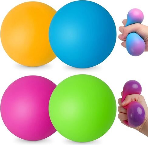 AMOR PRESENT 4PCS Dough Squeeze Balls, Color Changing Fidget Toy Stretchy Stress Balls for Teens Anxiety Relief Autism Party Favors in Saudi Arabia