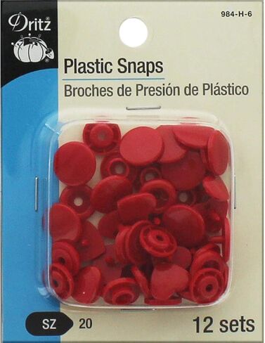 Dritz Plastic Snaps with Heart Design, Red, Size 20 (1/2-Inch) 12-Count in Saudi Arabia