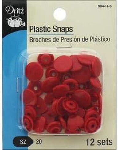 Dritz Plastic Snaps with Heart Design, Red, Size 20 (1/2-Inch) 12-Count in Saudi Arabia
