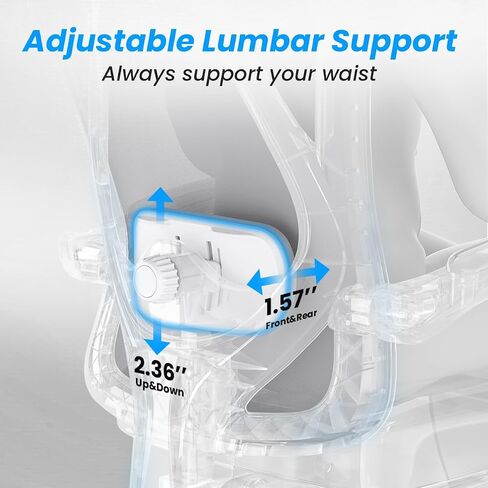 Farini Ergonomic Office Chair with Footrest, Mesh Office Desk Chair with Headrest, High Back Computer Chair with Adjustable Lumbar Support.for Home Office Study Room Bedroom (with footrest, Gray) in Saudi Arabia