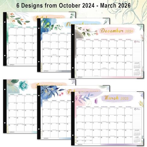 KOPEESY Large Desk Calendar 2024-2025 - 18 Month Calendar from October 2024 - March 2026, 22" x 17" Desk top Calendar for Planning and Organizing In Your Family, School or Office in Saudi Arabia