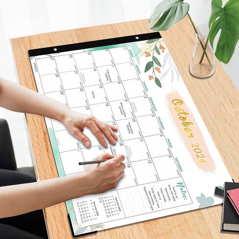 KOPEESY Large Desk Calendar 2024-2025 - 18 Month Calendar from October 2024 - March 2026, 22" x 17" Desk top Calendar for Planning and Organizing In Your Family, School or Office in Saudi Arabia