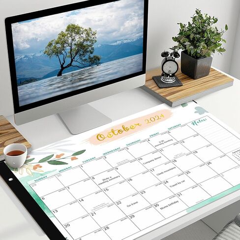 KOPEESY Large Desk Calendar 2024-2025 - 18 Month Calendar from October 2024 - March 2026, 22" x 17" Desk top Calendar for Planning and Organizing In Your Family, School or Office in Saudi Arabia
