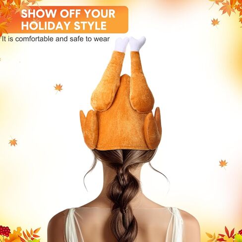 15 Pcs Thanksgiving Turkey Costume 3 Plush Turkey Hat 6 Turkey Glasses with 6 Hairpin, One Size Roasted Turkey Hat Funny Silly Hat for Thanksgiving Party Supplies in Kuwait