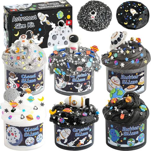 6 Packs Galaxy Slime Kit - Cloud Slime, Butter Slime & Clear Slime, Space Slime for Kids with Slime Add-ins, 360ml Slime Kit for Boys & Girls Birthday Halloween Christmas Easter Party Favors (Galaxy) in Saudi Arabia