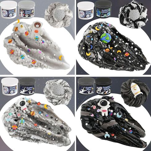 6 Packs Galaxy Slime Kit - Cloud Slime, Butter Slime & Clear Slime, Space Slime for Kids with Slime Add-ins, 360ml Slime Kit for Boys & Girls Birthday Halloween Christmas Easter Party Favors (Galaxy) in Saudi Arabia
