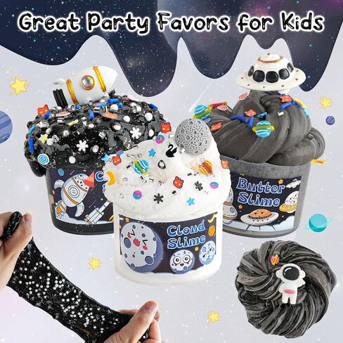 6 Packs Galaxy Slime Kit - Cloud Slime, Butter Slime & Clear Slime, Space Slime for Kids with Slime Add-ins, 360ml Slime Kit for Boys & Girls Birthday Halloween Christmas Easter Party Favors (Galaxy) in Saudi Arabia