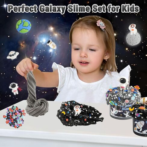 6 Packs Galaxy Slime Kit - Cloud Slime, Butter Slime & Clear Slime, Space Slime for Kids with Slime Add-ins, 360ml Slime Kit for Boys & Girls Birthday Halloween Christmas Easter Party Favors (Galaxy) in Saudi Arabia