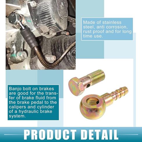 Car Oil Cooler Screw Ball Head Adapter Turbo Brake Line Bolt Adapter M12x1.25 8mm OD Bolt Brake Fitting Kit for Fuel Oil System (Set of 2) in Saudi Arabia