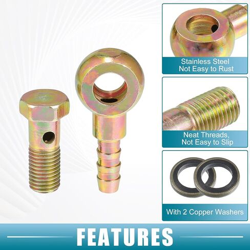 Car Oil Cooler Screw Ball Head Adapter Turbo Brake Line Bolt Adapter M12x1.25 8mm OD Bolt Brake Fitting Kit for Fuel Oil System (Set of 2) in Saudi Arabia