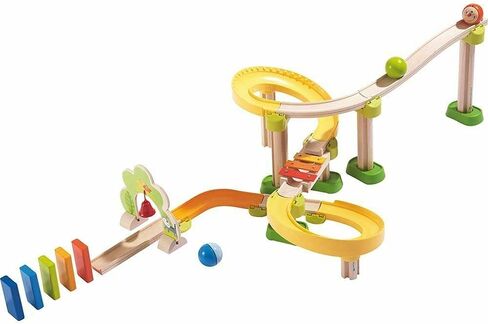 HABA Kullerbu Sim-Sala-Kling - 38 Piece Wooden & Plastic Ball Tack Set with Steep Curves and Musical Effects in Kuwait