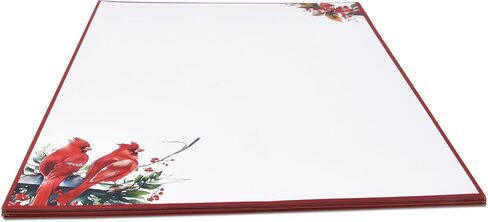 Christmas Stationery Paper Letterhead Sheets 100 Pack Holiday Xmas Red Cardinal Bird & Berries For Writing Letter Computer Office Notes Wedding Invitations & Printing Supplies 8.5" X 11" in Saudi Arabia