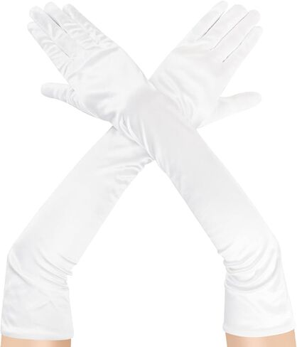 ztowoto Elegant Long Gloves For Women,Stretchy Opera Gloves,Satin Gloves 1920s Style,Party Gloves For Dance Wedding in Saudi Arabia