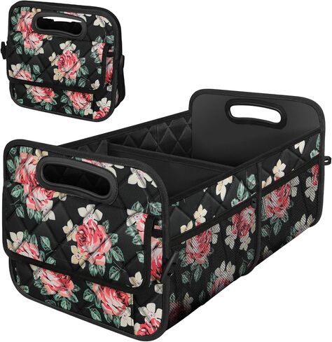 Deosk Car Trunk Organizer for SUV, Car Organizers and Storage with 6 Pocket, Car Accessories for Women/Men 50LWaterproof Polyester Trunk Organizer, Black in Saudi Arabia