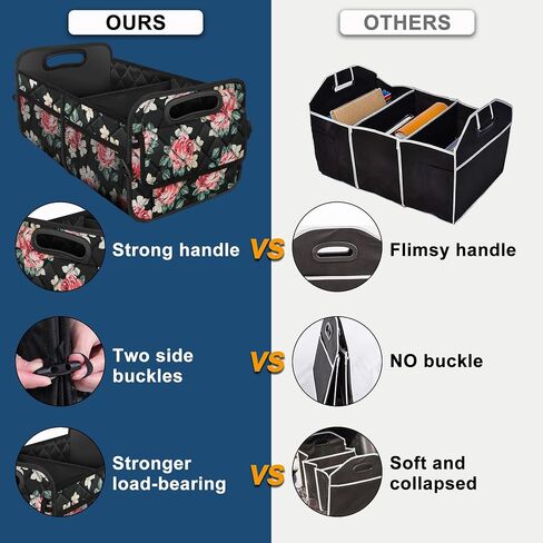 Deosk Car Trunk Organizer for SUV, Car Organizers and Storage with 6 Pocket, Car Accessories for Women/Men 50LWaterproof Polyester Trunk Organizer, Black in Saudi Arabia