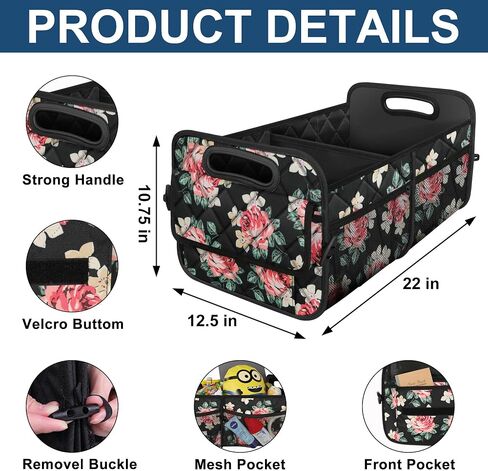 Deosk Car Trunk Organizer for SUV, Car Organizers and Storage with 6 Pocket, Car Accessories for Women/Men 50LWaterproof Polyester Trunk Organizer, Black in Saudi Arabia