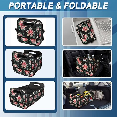 Deosk Car Trunk Organizer for SUV, Car Organizers and Storage with 6 Pocket, Car Accessories for Women/Men 50LWaterproof Polyester Trunk Organizer, Black in Saudi Arabia