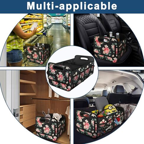 Deosk Car Trunk Organizer for SUV, Car Organizers and Storage with 6 Pocket, Car Accessories for Women/Men 50LWaterproof Polyester Trunk Organizer, Black in Saudi Arabia