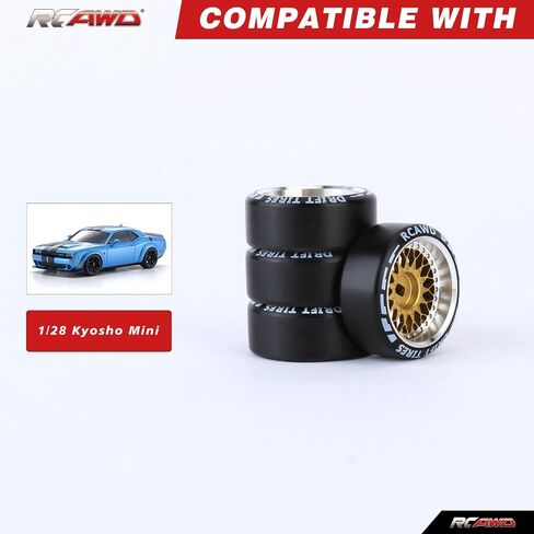 RCAWD for 1/28 Mini-Z AWD AMZ Mini-Q AMR GLA DRZ Mini-D IW04M Wltoys XRX BZ IW05 IW06 Drift Wheel Tire Set Upgrades,No More Glue Parts 27mm Diam, Sun-Type,Black in Saudi Arabia