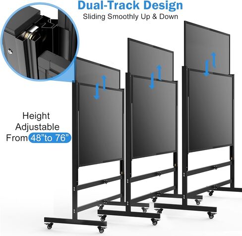 Mobile Chalkboard Height Adjustable - 60x72 inches, Large Rolling Blackboard Double-Sided, Magnetic Black Board on Wheels for School Home Office in Saudi Arabia