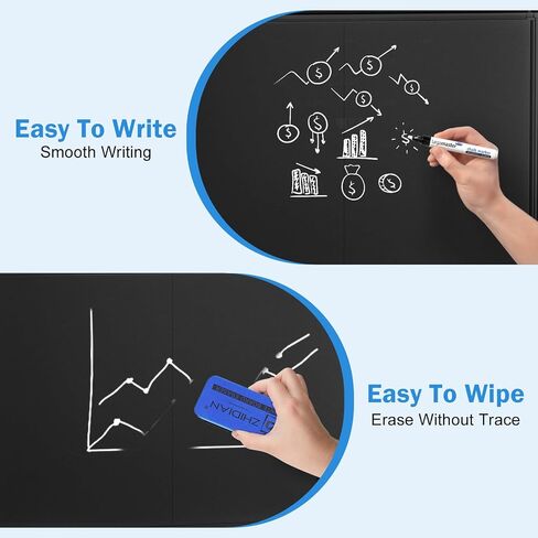 Mobile Chalkboard Height Adjustable - 60x72 inches, Large Rolling Blackboard Double-Sided, Magnetic Black Board on Wheels for School Home Office in Saudi Arabia