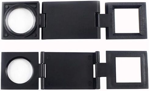 2 قطعة مكبر 10X صغير ثلاثي الطي، مكبر جيب محمول، عدسة مكبرة قابلة للطي مع مقياس للقراءة، والمنسوجات، والتجميع، وإصلاح الساعات، وأداة المجوهرات in Kuwait