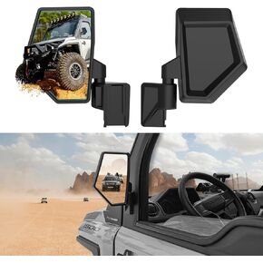 Side Mirrors for Polaris Ranger Crew/XD 1500, Adjustable Folding Door-Mounted Side Rearview Mirrors Kit for Polaris Ranger Crew/XD 1500 Northstar 2024+ Accessories, Replace #2889862
