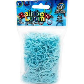 Rainbow Loom Glow Blue Rubber Bands with 24 C-Clips