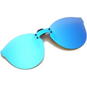 YAMEIZE Polarized Clip-on Sunglasses Anti-Glare UV400 Protection Flip Up Rimless Lens for Prescription Glasses